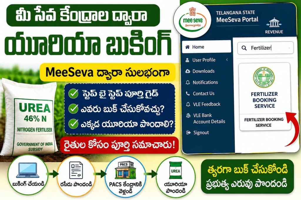 మీసేవ కేంద్రాల ద్వారా యూరియా బుకింగ్ సదుపాయాన్ని రైతులు సద్వినియోగం చేసుకోవాలి